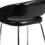 Fusion Series Contemporary Black LeatherSoft Side Reception Chair, CH-162731-BK-GG