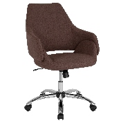 Madrid Home and Office Upholstered Mid-Back Chair in Brown Fabric, CH-177280-BR-F-GG