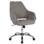 Madrid Home and Office Upholstered Mid-Back Chair in Light Gray Fabric, CH-177280-LGY-F-GG