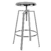 Toledo Industrial Style Barstool with Swivel Lift Adjustable Height Seat in Chrome Finish, CH-181070-26S-CHR-GG
