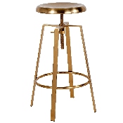 Toledo Industrial Style Barstool with Swivel Lift Adjustable Height Seat in Gold Finish, CH-181070-26S-GLD-GG