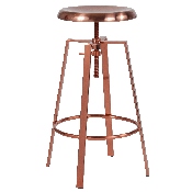 Toledo Industrial Style Barstool with Swivel Lift Adjustable Height Seat in Rose Gold Finish, CH-181070-26S-ROS-GG