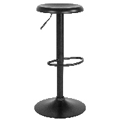 Madrid Series Adjustable Height Retro Barstool in Black Finish, CH-181220-BK-GG