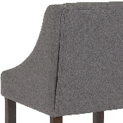 Carmel Series 30" High Transitional Walnut Barstool with Accent Nail Trim in Dark Gray Fabric, CH-182020-30-DKGY-F-GG