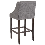 Carmel Series 30" High Transitional Tufted Walnut Barstool with Accent Nail Trim in Dark Gray Fabric, CH-182020-T-30-DKGY-F-GG