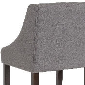 Carmel Series 30" High Transitional Tufted Walnut Barstool with Accent Nail Trim in Dark Gray Fabric, CH-182020-T-30-DKGY-F-GG