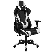 X20 Gaming Chair Racing Office Ergonomic Computer PC Adjustable Swivel Chair with Fully Reclining Back in Black LeatherSoft, CH-187230-1-BK-GG