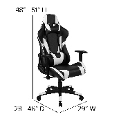 X20 Gaming Chair Racing Office Ergonomic Computer PC Adjustable Swivel Chair with Fully Reclining Back in Black LeatherSoft, CH-187230-1-BK-GG