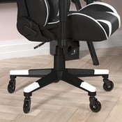 X20 Gaming Chair Racing Office Computer PC Adjustable Chair with Reclining Back and Transparent Roller Wheels in Black LeatherSoft, CH-187230-1-BK-RLB-GG