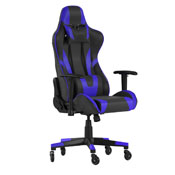 X20 Gaming Chair Racing Office Computer PC Adjustable Chair with Reclining Back and Transparent Roller Wheels in Blue LeatherSoft, CH-187230-1-BL-RLB-GG