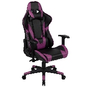 X20 Gaming Chair Racing Office Ergonomic Computer PC Adjustable Swivel Chair with Fully Reclining Back in Purple LeatherSoft, CH-187230-1-PR-GG
