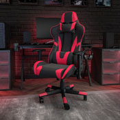 X20 Gaming Chair Racing Office Ergonomic Computer PC Adjustable Swivel Chair with Fully Reclining Back in Red LeatherSoft, CH-187230-1-Red-GG