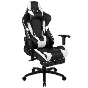 X30 Gaming Chair Racing Office Ergonomic Computer Chair with Fully Reclining Back and Slide-Out Footrest in Black LeatherSoft, CH-187230-BK-GG