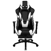 X30 Gaming Chair Racing Office Ergonomic Computer Chair with Fully Reclining Back and Slide-Out Footrest in Black LeatherSoft, CH-187230-BK-GG