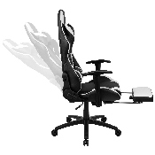 X30 Gaming Chair Racing Office Ergonomic Computer Chair with Fully Reclining Back and Slide-Out Footrest in Black LeatherSoft, CH-187230-BK-GG