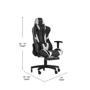 X30 Gaming Chair Racing Computer Chair with Reclining Back, Slide-Out Footrest, and Transparent Roller Wheels in Black LeatherSoft, CH-187230-BK-RLB-GG