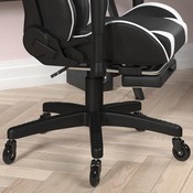 X30 Gaming Chair Racing Computer Chair with Reclining Back, Slide-Out Footrest, and Transparent Roller Wheels in Black LeatherSoft, CH-187230-BK-RLB-GG