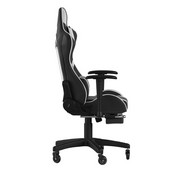 X30 Gaming Chair Racing Computer Chair with Reclining Back, Slide-Out Footrest, and Transparent Roller Wheels in Black LeatherSoft, CH-187230-BK-RLB-GG