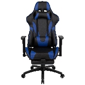 X30 Gaming Chair Racing Office Ergonomic Computer Chair with Reclining Back and Slide-Out Footrest in Blue LeatherSoft, CH-187230-BL-GG