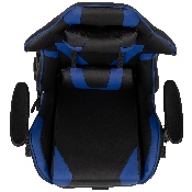 X30 Gaming Chair Racing Office Ergonomic Computer Chair with Reclining Back and Slide-Out Footrest in Blue LeatherSoft, CH-187230-BL-GG