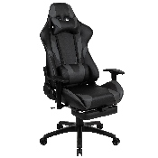 X30 Gaming Chair Racing Office Ergonomic Computer Chair with Reclining Back and Slide-Out Footrest in Gray LeatherSoft, CH-187230-GY-GG