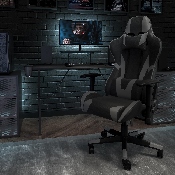 X30 Gaming Chair Racing Office Ergonomic Computer Chair with Reclining Back and Slide-Out Footrest in Gray LeatherSoft, CH-187230-GY-GG