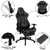 X30 Gaming Chair Racing Office Ergonomic Computer Chair with Reclining Back and Slide-Out Footrest in Gray LeatherSoft, CH-187230-GY-GG