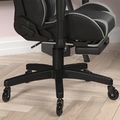 X30 Gaming Chair Racing Computer Chair with Reclining Back, Slide-Out Footrest, and Transparent Roller Wheels in Gray LeatherSoft, CH-187230-GY-RLB-GG