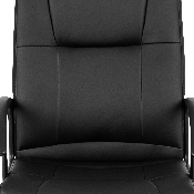 Flash Fundamentals Mid-Back Black LeatherSoft-Padded Task Office Chair with Arms, BIFMA Certified, CH-197220X000-BK-GG