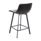 Caleb Modern Armless 24 Inch Counter Height Stools Commercial Grade with Footrests in Black LeatherSoft and Black Matte Metal Frames, Set of 2, CH-212069-24-BK-GG