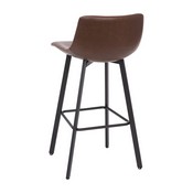 Caleb Modern Armless 30 Inch Bar Height Commercial Grade Barstools with Footrests in Chocolate Brown LeatherSoft and Black Matte Iron Frames, Set of 2, CH-212069-30-DKBR-GG