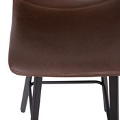 Caleb Modern Armless 30 Inch Bar Height Commercial Grade Barstools with Footrests in Chocolate Brown LeatherSoft and Black Matte Iron Frames, Set of 2, CH-212069-30-DKBR-GG