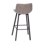 Caleb Modern Armless 30 Inch Bar Height Commercial Grade Barstools with Footrests in Gray LeatherSoft and Black Matte Iron Frames, Set of 2, CH-212069-30-GY-GG