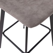 Caleb Modern Armless 30 Inch Bar Height Commercial Grade Barstools with Footrests in Gray LeatherSoft and Black Matte Iron Frames, Set of 2, CH-212069-30-GY-GG