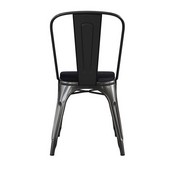 Perry Commercial Grade Black Metal Indoor-Outdoor Stackable Chair with Black Poly Resin Wood Seat, CH-31230-BK-PL1B-GG