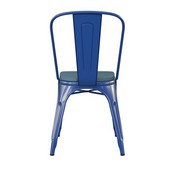 Perry Commercial Grade Blue Metal Indoor-Outdoor Stackable Chair with Teal-Blue Poly Resin Wood Seat, CH-31230-BL-PL1C-GG