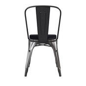 Perry Commercial Grade Black-Antique Gold Metal Indoor-Outdoor Stackable Chair with Black Poly Resin Wood Seat, CH-31230-BQ-PL1B-GG