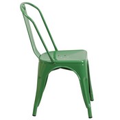 Commercial Grade Green Metal Indoor-Outdoor Stackable Chair, CH-31230-GN-GG