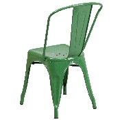Commercial Grade Green Metal Indoor-Outdoor Stackable Chair, CH-31230-GN-GG