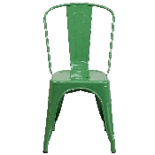 Commercial Grade Green Metal Indoor-Outdoor Stackable Chair, CH-31230-GN-GG