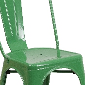 Commercial Grade Green Metal Indoor-Outdoor Stackable Chair, CH-31230-GN-GG