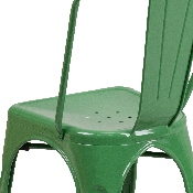 Commercial Grade Green Metal Indoor-Outdoor Stackable Chair, CH-31230-GN-GG
