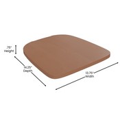 Perry Commercial Grade Orange Metal Indoor-Outdoor Stackable Chair with Teak Poly Resin Wood Seat, CH-31230-OR-PL1T-GG