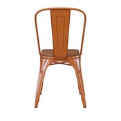 Perry Commercial Grade Orange Metal Indoor-Outdoor Stackable Chair with Teak Poly Resin Wood Seat, CH-31230-OR-PL1T-GG
