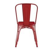 Perry Commercial Grade Red Metal Indoor-Outdoor Stackable Chair with Red Poly Resin Wood Seat, CH-31230-RED-PL1R-GG