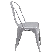 Commercial Grade Silver Metal Indoor-Outdoor Stackable Chair, CH-31230-SIL-GG