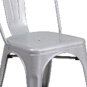 Commercial Grade Silver Metal Indoor-Outdoor Stackable Chair, CH-31230-SIL-GG