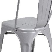 Commercial Grade Silver Metal Indoor-Outdoor Stackable Chair, CH-31230-SIL-GG