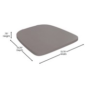 Perry Commercial Grade White Metal Indoor-Outdoor Stackable Chair with Gray Poly Resin Wood Seat, CH-31230-WH-PL1G-GG