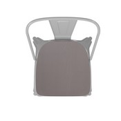 Perry Commercial Grade White Metal Indoor-Outdoor Stackable Chair with Gray Poly Resin Wood Seat, CH-31230-WH-PL1G-GG